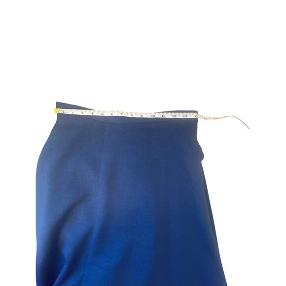 Clio Retro Style Blue Tailored Blazer Suit A Line Skirt Career Office Size 10 - Picture 10 of 11